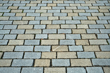 Gray cobblestone artistically laid in a park in Bavaria