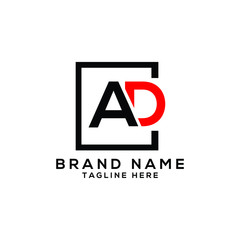  letter AD company logo design.