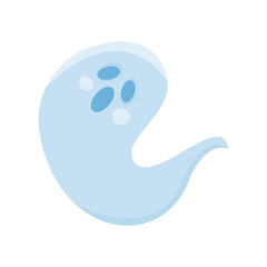 Cartoon cute halloween ghost. Vector illustration.