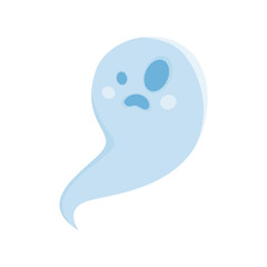 Cartoon cute halloween ghost. Vector illustration.