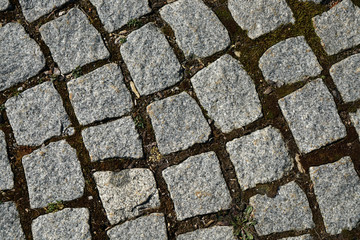 Gray cobblestone artistically laid in a park in Bavaria