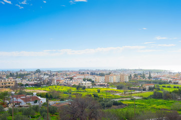 Obraz premium Skyline Pafos morze pejzaż Cypr