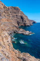 Sea cliff in the town of Poris de Candelaria on the north-west coast of the island of La Palma, Canary Islands. Spain