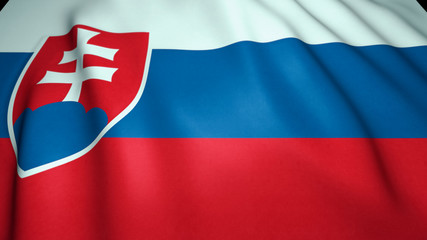 Waving realistic Slovakia flag on background, 3d illustration