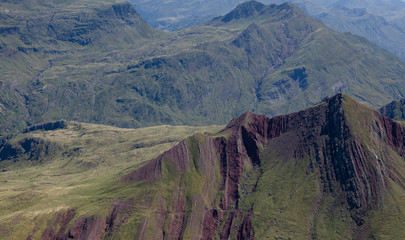Beautiful red color in the mountains, textures