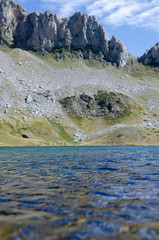 Water focused on the lake, rocky bottom