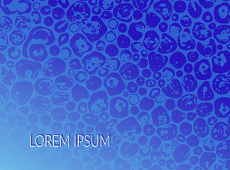 Abstract artistic BLUE background forming by blots for product packaging, brending, banner, poster, landing page, flyer. Vector layout