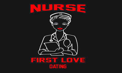 Nurse typography quote black t shirt design