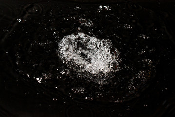 water splash on black isolated background