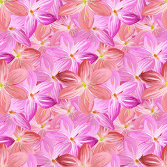 flowers on pink background handmade gouache gentle seamless pattern . Background for web pages, wedding invitations, date cards, textiles, packaging, fabric, wallpaper