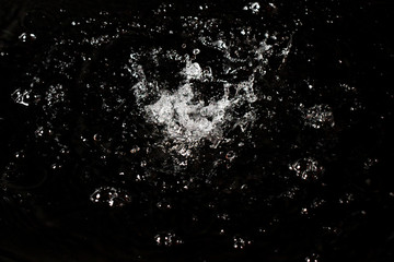 water splash on black isolated background