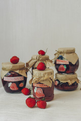 strawberry jam and raspberry