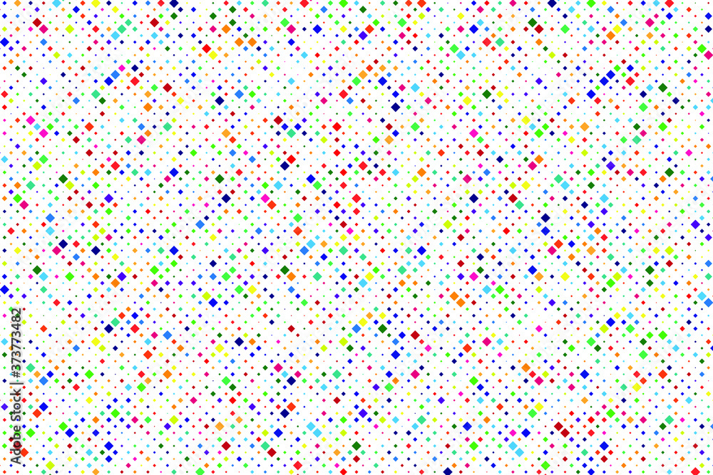Poster abstract vector illustration with small squares and pixels.
