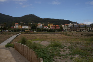 Fototapeta na wymiar Cariño, coastal village with beach in A Coruña. Galicia,Spain