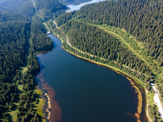 Aerial view of Beglika Reservoir, Bulgaria