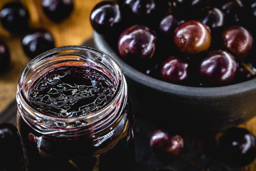 jabuticaba jelly, organic, homemade, with exotic Brazilian fruit. The jaboticaba (or jabuticaba) is...