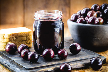 jabuticaba (or jaboticaba) jelly, Brazilian grape native to the Atlantic forest, and south america....