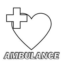 Fototapeta premium Illustration health care icon, cross in heart. Illustration of medicine on health care