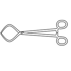 Surgical Instrument. Medical clamp scissors icon isolated on white background