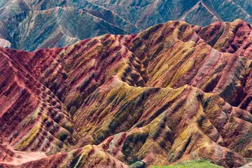 Deurstickers Zhangye Danxia Colorful mountains in Zhangye National Geopark, Zhangye, Gansu Province, China