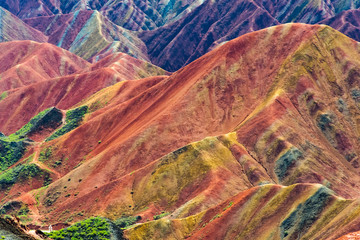 Colorful mountains in Zhangye National Geopark, Zhangye, Gansu Province, China
