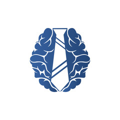 Smart job idea vector logo design concept. Brain and tie icon logo.