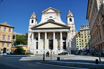 Fototapeta premium Basilica della Santissima Annunziata del Vastato of Genoa, Italy.