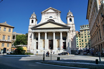 Fototapeta na wymiar Basilica della Santissima Annunziata del Vastato of Genoa, Italy.