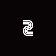 Initial Z letter with monogram line style logo template vector