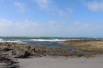 Le littoral atlantique, l'océan atlantique au lieudit Fort Bloqué, ville de Ploemeur, département du Morbihan, région Bretagne, France