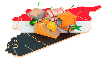 Construction and Building Materials in Syria concept, 3D rendering
