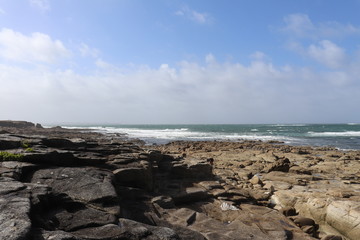 Le littoral atlantique, l'océan atlantique au lieudit Fort Bloqué, ville de Ploemeur, département du Morbihan, région Bretagne, France