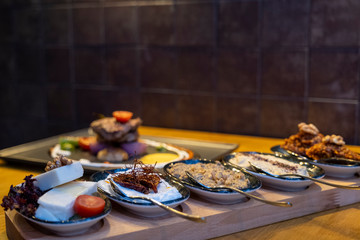 Eating in restaurant presentation great food delicious