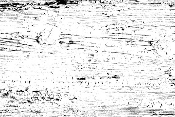 Distressed overlay texture of rough surface, wooden wall with old painted layee cracked. Grunge background. One color graphic resource.