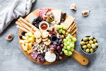 Assortment of tasty appetizers or antipasti