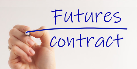 Hand writing inscription Futures Contract with marker, concept