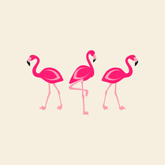 Illustration of cute flamingo. Can be used like sticker or for birthday cards and party invitations.