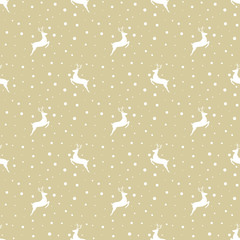 Christmas seamless pattern with reindeer. Vector illustration.