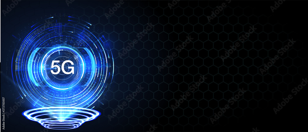 Poster 5g new wireless internet wifi connection. big data binary code flow numbers. global network high spe