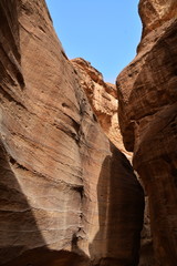 One of the canyons leading in to the main entrance of Petra, Jordan.