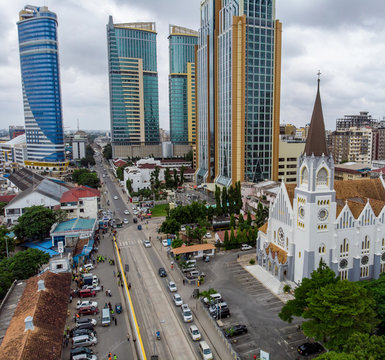 A Cathedral church in the Center of of Dar es Salaam, Biggest City in Tanzania