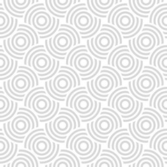 Vector seamless pattern with bold striped circles. Stylish geometric texture. Modern abstract background.