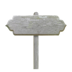 Wooden sign isolated on white background