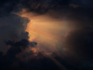 Fototapeta na wymiar Sun through the clouds. 3D rendering