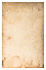 Aged stained paper background isolated white background