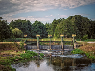 Water dam on Jeziorka in Konstancin-Jeziorna