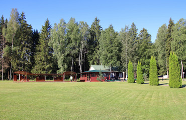 house on the green lawn