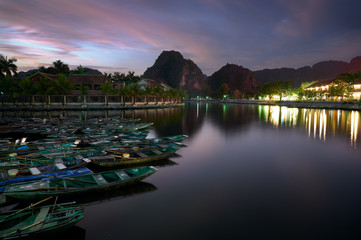 Night lake landscape