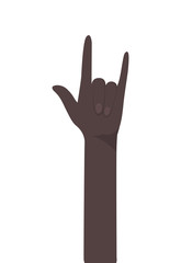 number one sign with black hand design, diversity people multiethnic race and community theme Vector illustration
