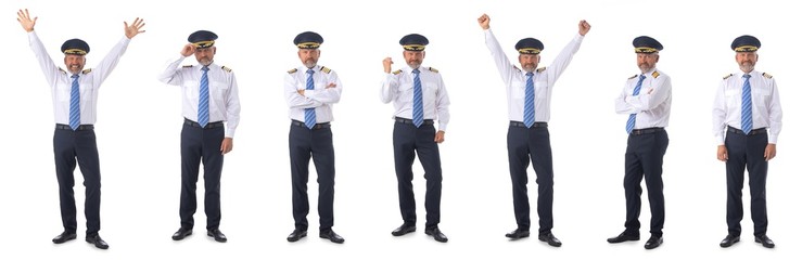 Airline pilot isolated on white © alotofpeople